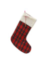 Calcetín de chimenea de cuadros rojo 28 cm