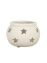 Portavelas de estrellas gris Ø16,5×11 cm