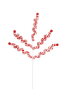Pick artificial de espiral blanco y rojo 70 cm