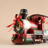 Tren de Navidad Rojo de Metal