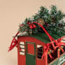 Tren de Navidad Rojo de Metal