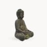Figura de jardín Buda sentado en marrón con musgo