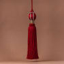 Borla Decorativa de Poliéster Roja y Dorada 27 cm