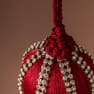 Borla Decorativa de Poliéster Roja y Dorada 27 cm
