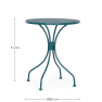 Mesa de Jardín Lizette Azul Plegable de Acero ø60