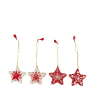 Adorno Colgante Estrella en Papel Maché blanca y roja