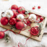Set de Bolas para Árbol de Navidad en Cristal Brillo/Mate rojo