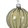 Bola de Navidad con líneas de purpurina blanco y verde Ø8 cm