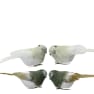 Clip Decorativo Pájaro con Purpurina y Plumas verde/blanco