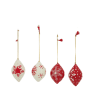 Cono para Árbol de Navidad en Papel Maché rojo y blanco