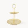 Soporte para Tarta de Dos Pisos de Metal dorado