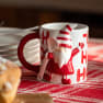 Taza de Navidad con Cuchara Santa Blanco/Rojo - 13.5 cm