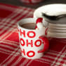 Taza MUG "HO HO HO" Blanco/Rojo - D. 10 x 14 cm