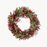 Corona de Navidad Norah roja con bayas Ø 70 cm