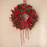 Corona artificial de Navidad verde con bayas rojas Ø 60 cm