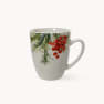 Mug de Porcelana Blanco con Ramas de Acebo, 10.5 cm