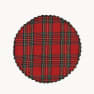 Individual de cuadros rojo y verde - Diámetro 35 cm