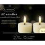 Set 2 velas LED crema blancas cálidas Ø4,4 cm