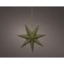 Estrella de papel LED verde 38 cm