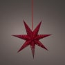Estrella de papel LED roja 58 cm
