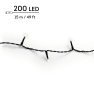 Guirnalda LED recargable blanco cálido 200 luces (cable negro de 15 m)