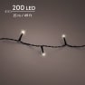 Guirnalda LED recargable blanco cálido 200 luces (cable negro de 15 m)