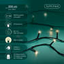 Guirnalda LED recargable blanco cálido 200 luces (cable negro de 15 m)