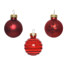 Tubo de Bolas de Navidad Mate y Brillo Rojas de Cristal (Ø3 cm)