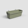 Maceta de plástico Artevasi verde grisaceo Capri jardinera con soporte y reserva de agua