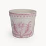 Maceta de Interior Decoris Flores y líneas blanco/lila