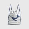 Bolsa mochila de algodón con ballena Sulu