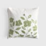 Funda de cojín de algodón con flores bordadas Folma