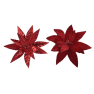 Clip flor de Pascua roja con purpurina Ø30 cm
