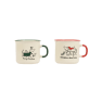 Mug de perro salchicha rojo y verde 8 cm