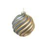 Bola de Navidad con líneas azul y champán Ø10 cm