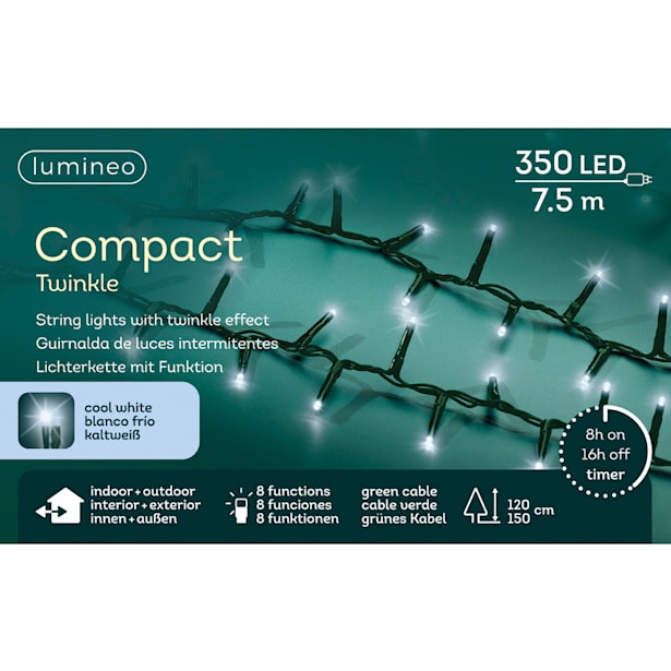 350 luces exterior compact verde - 750cm