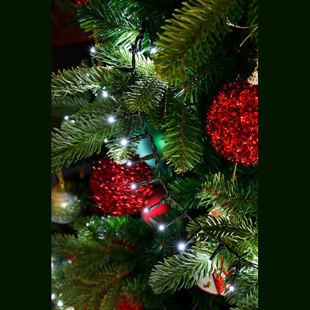 Luces de Navidad Compact twinkle Blanco frío  750 Leds (cable verde de 16m)