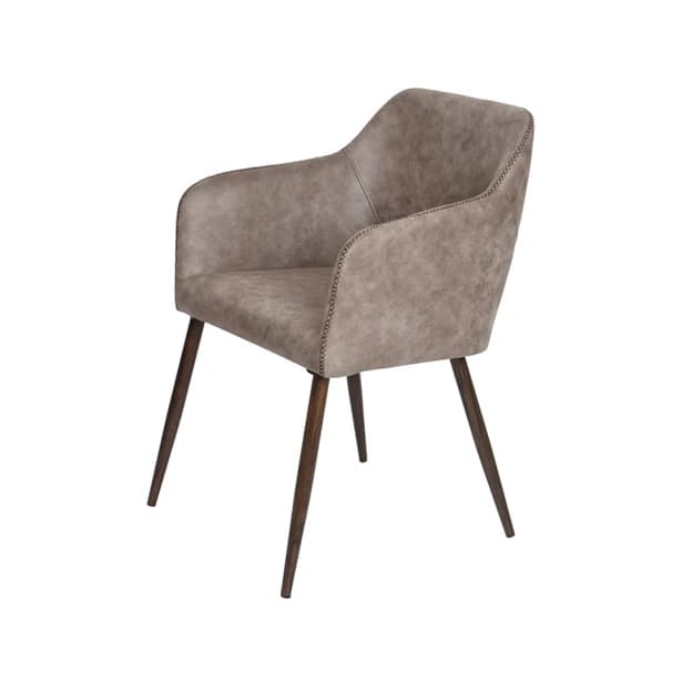 Silla piel artificial taupe