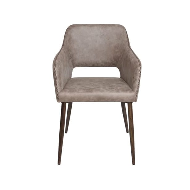 Silla piel artificial taupe