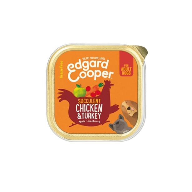 Edgard and cooper alimento húmedo adult de pollo y pavo con manzana