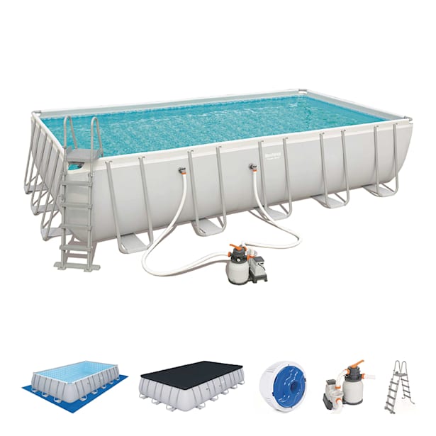 Piscina steel rectangular con depuradora de arena