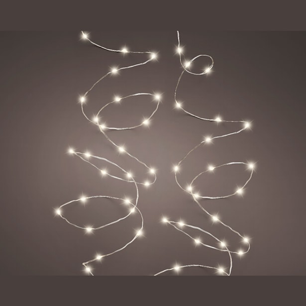 Luces de Navidad String twinkle Blanco micro 180 Leds (cable plateado de 9m)