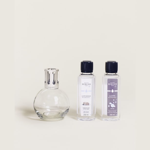 Lámpara catalítica Essentielle Ronde con perfumes Caresse de Coton y Air Pur Berger