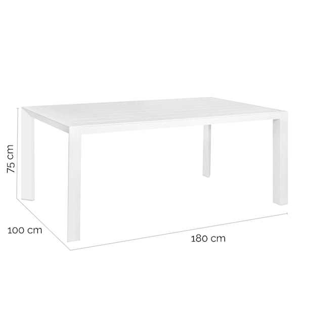 Mesa de Jardín IO de Aluminio Blanco