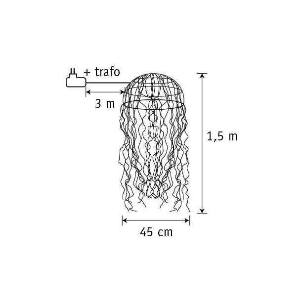 Medusa Luminosa LED Luz Blanco Cálido 150x45 cm