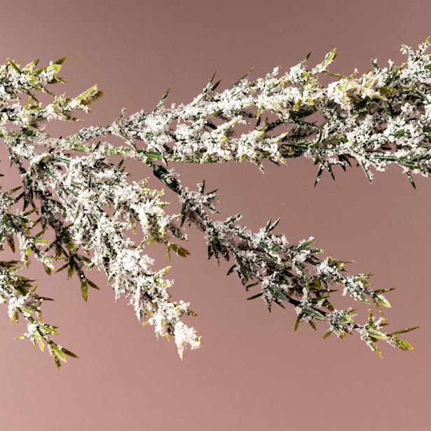 Guirnalda Artificial de Hojas Verdes Efecto Nieve