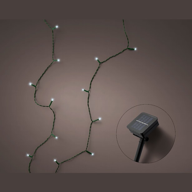 Luces de Navidad Solar twinkle Blanco frío 100 Leds (cable negro de 9,9m)