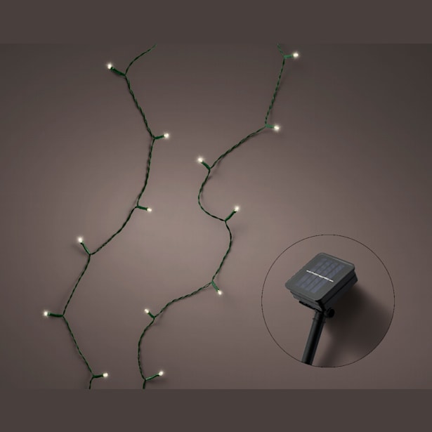 Luces de Navidad Solar twinkle Blanco 100 Leds (cable negro de 9,9m)