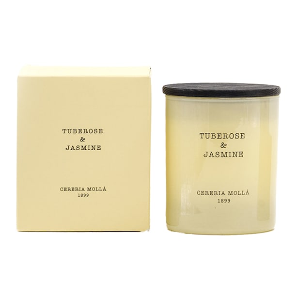 Vela perfumada en vaso crema de 230gr tuberose & jasmine