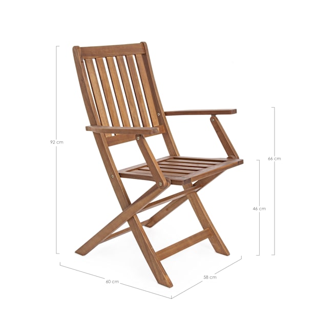 Silla de jardín Bizzotto MALI madera con brazos